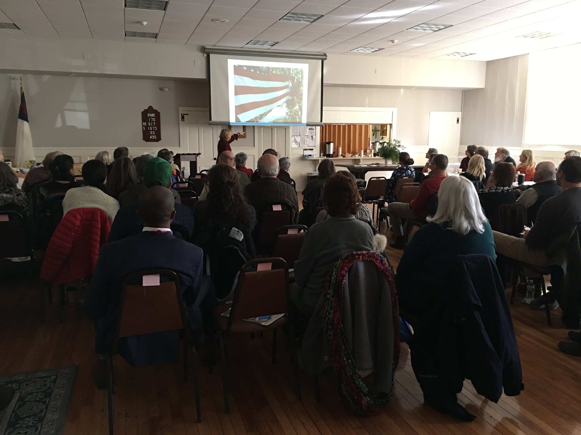 Author Ann Hoffner speaks at the Natural Burial Symposium hosted by SEMPBA on February 8, 2018.